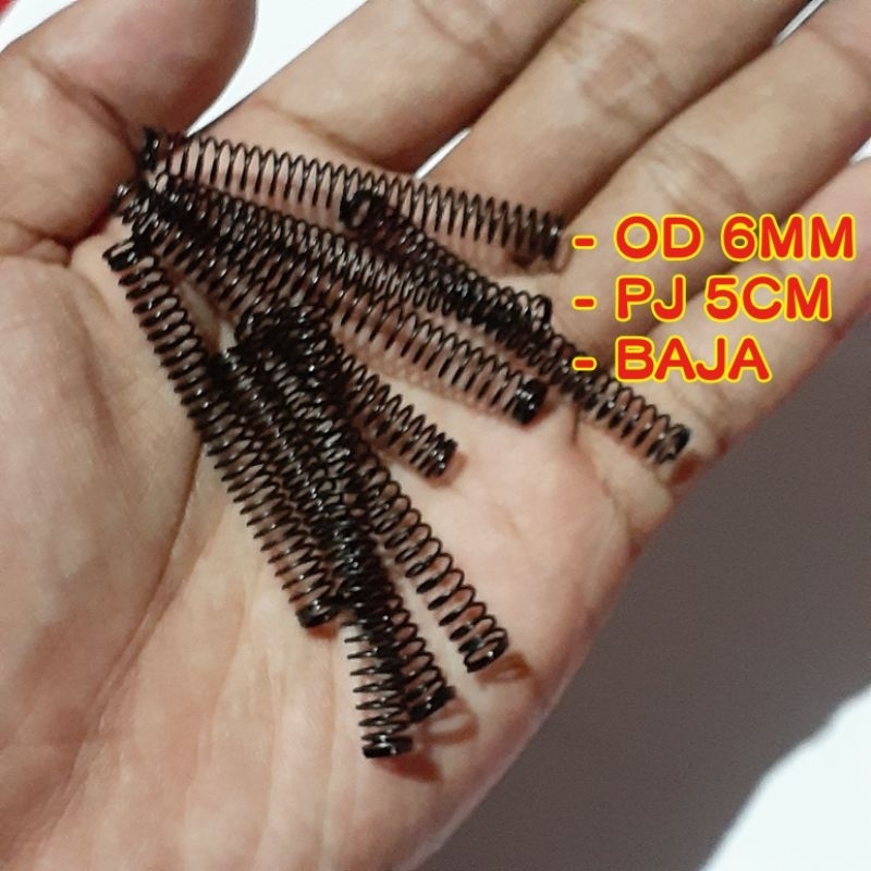 Jual Per Spring Pegas tekan od 6mm pj 5cm Baja 0.6mm | Shopee Indonesia