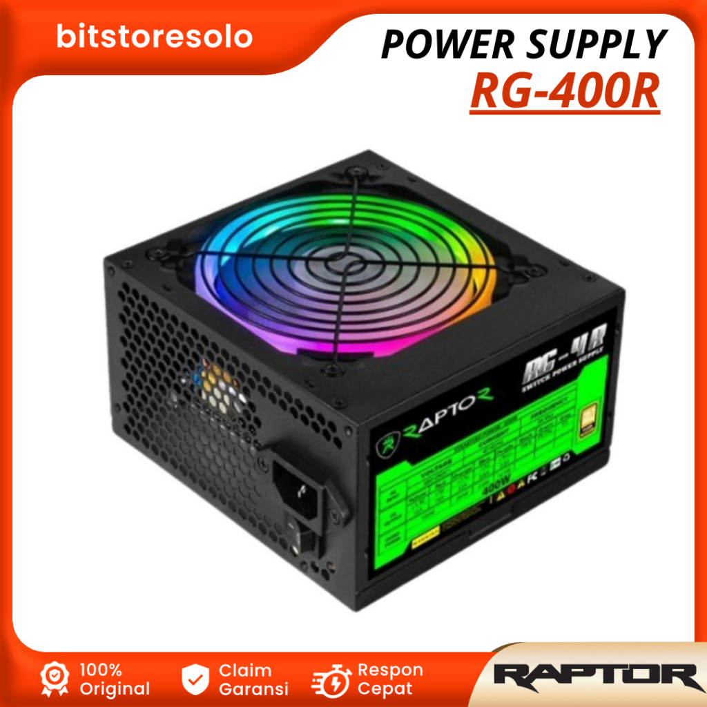 Jual Power Supply PSU RAPTOR RG-400R Gaming Power Supply RGB | Shopee ...