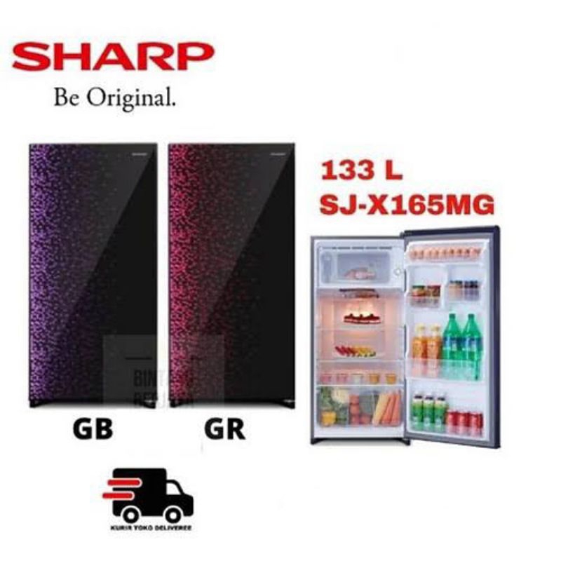 Jual Kulkas 1 Pintu SHARP Shine Magneglas Series Blue Red SJ X165MG