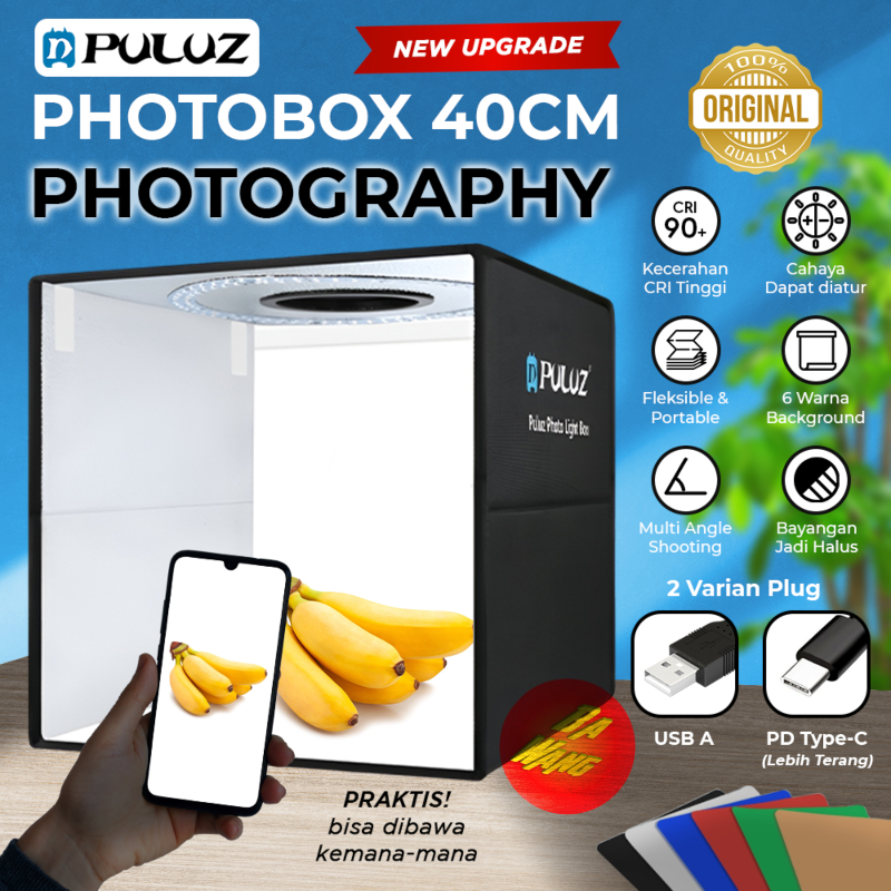 Jual PULUZ PhotoBox Photo Foto Box 40cm 160 LED Portabel Mini Studio