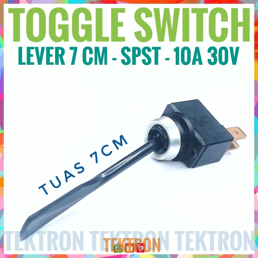 Jual TOGGLE SWITCH 2pin SPST 10A 30V Tuas Lever Plastik 7cm SW 70mm 2p ...