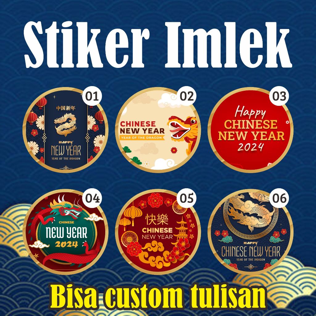 Jual Stiker Imlek Sticker Toples Imlek CNY Stiker Kue Kering Chinese ...