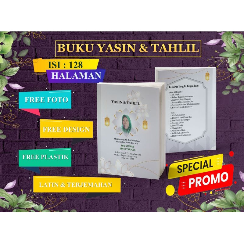 Jual Cetak Buku Yasin & Tahlil Custom Free Foto 128 Halaman Yasin 40 ...