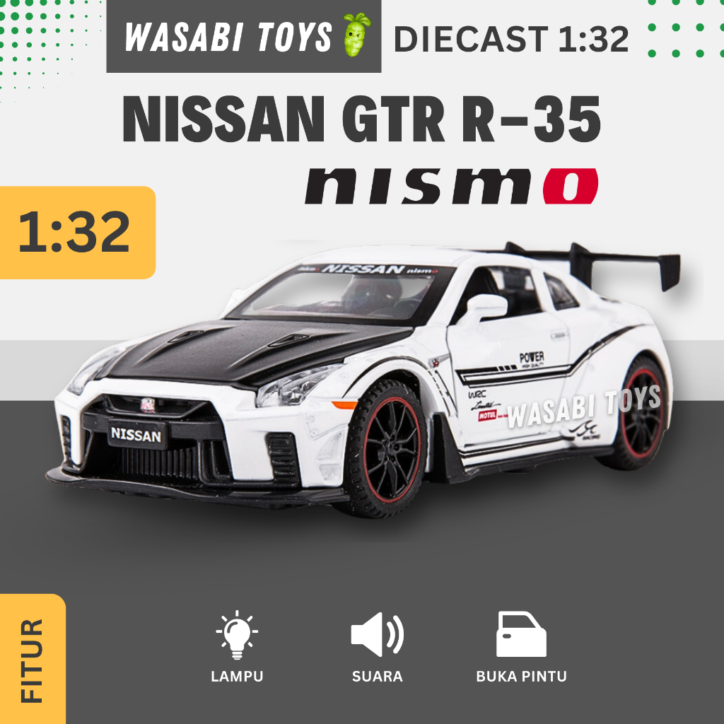 Jual Diecast 1:32 Nissan GTR R35 / R-35 / R 35 (Dapat Alas Mobil, Fitur ...