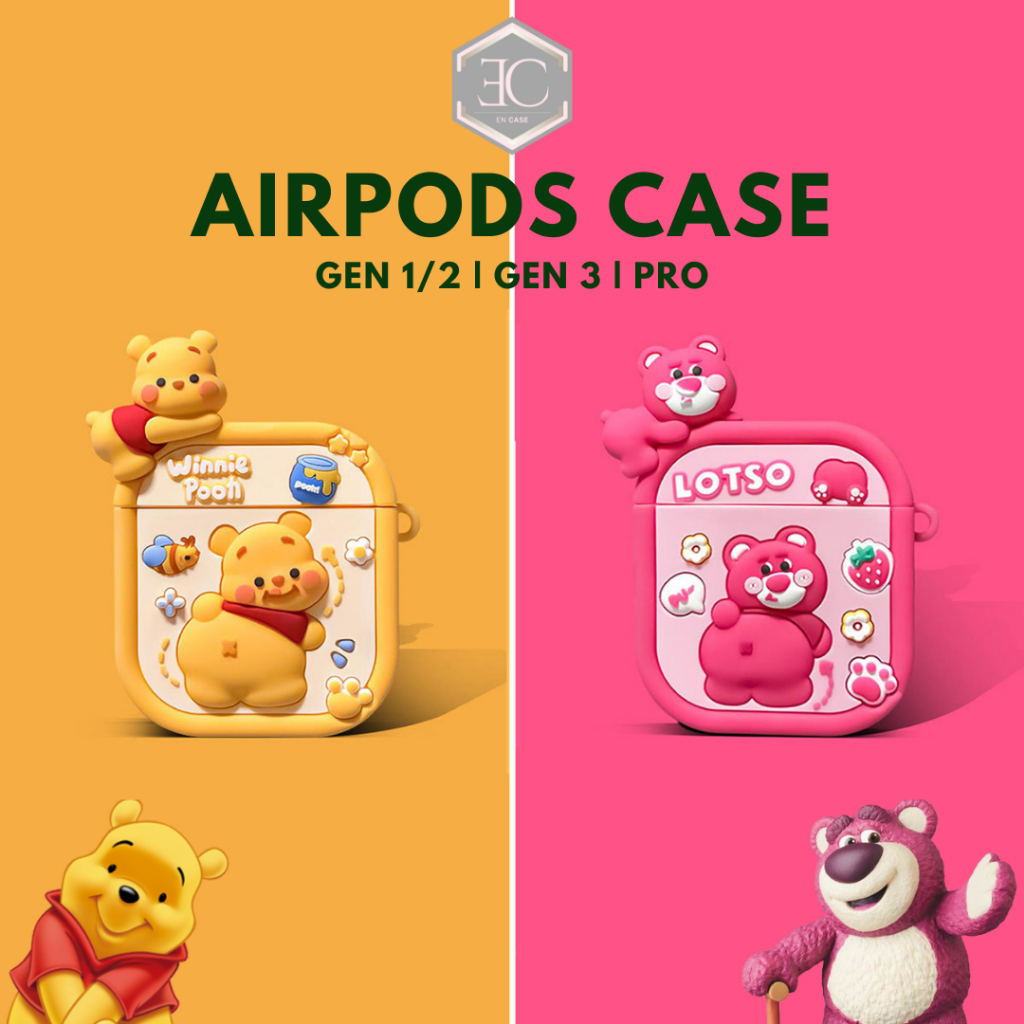 Jual Case Airpods 1 2 3 Pro 2 Pooh Lotso Cartoon Lucu Keren Casing ...