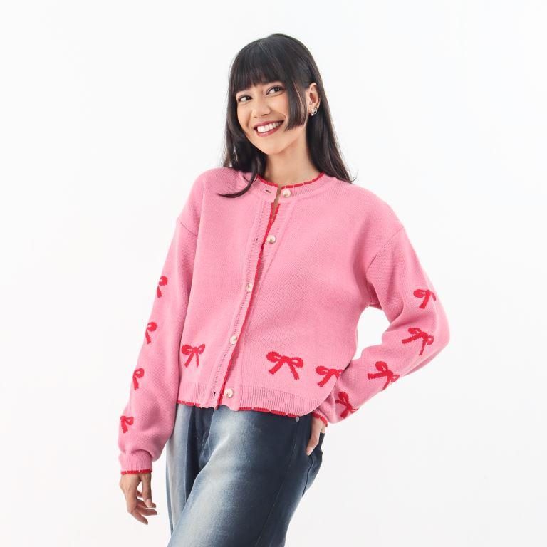 KUON 袖裂織り スカジャン ピンク 沈め