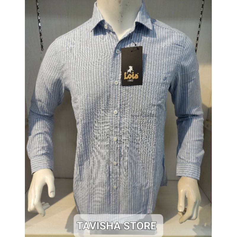 Jual Kemeja Salur Lengan Panjang Lois Original Kll Slim Fit