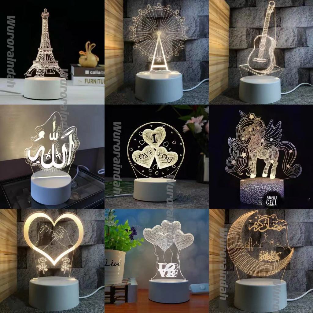 Jual lampu buat kamar tidur Lampu Hias 3D LED lampu hias kamar tidur