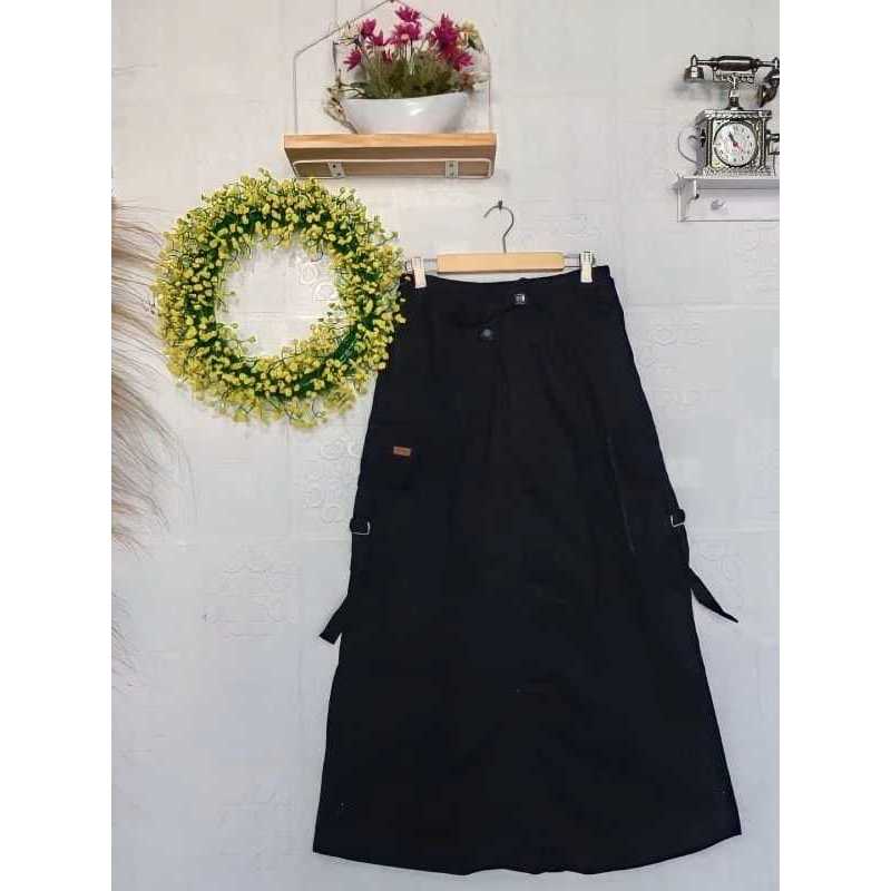 Jual ROK CARGO PANJANG WANITA STANDAR JUMBO KOREAN STYLE/ MAXY DRESS ...