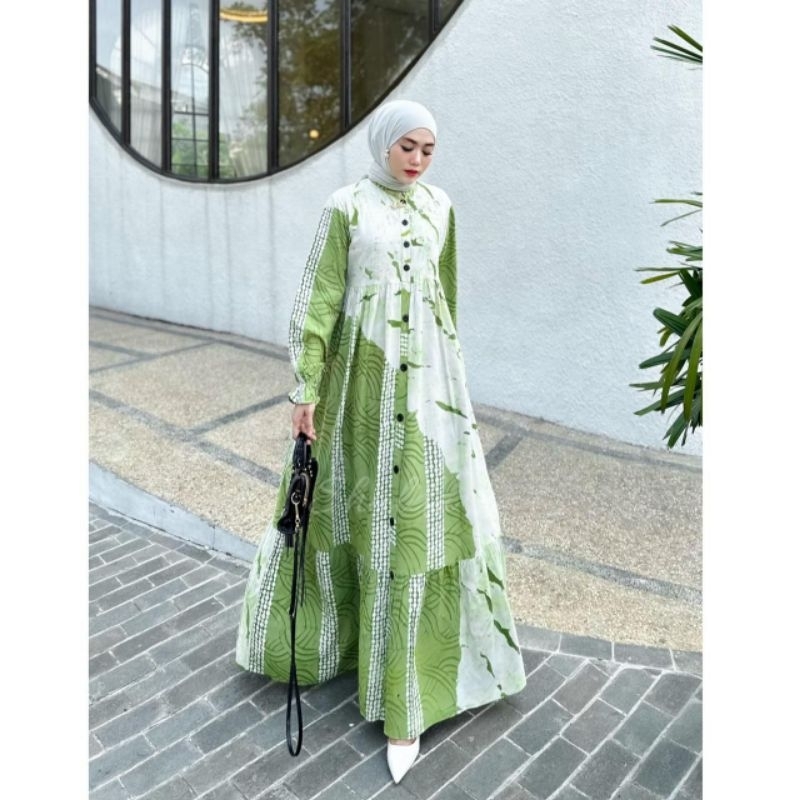 Jual SHALDA BATIK/Basil Dress/Gamis terbaru shalda/Gamis cantik/Gamis ...