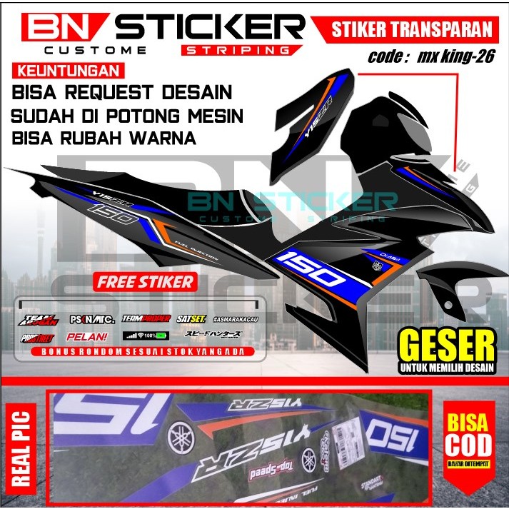 Jual Striping Transparan Mxking Lis Stiker Uv Mxking Semi Full Custome Variasi Desain