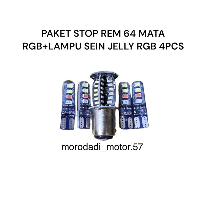 Jual PAKET STOP REM RGB 64 MATA DAN 4 BIJI LAMPU SEN SEIN JELLY RGB 4 ...