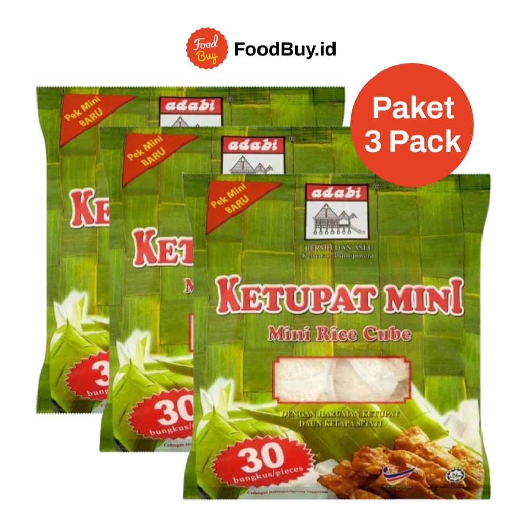 Jual Paket 3 Pack - Ketupat Instan Adabi Paket (1 Pack isi 30 Ketupat ...