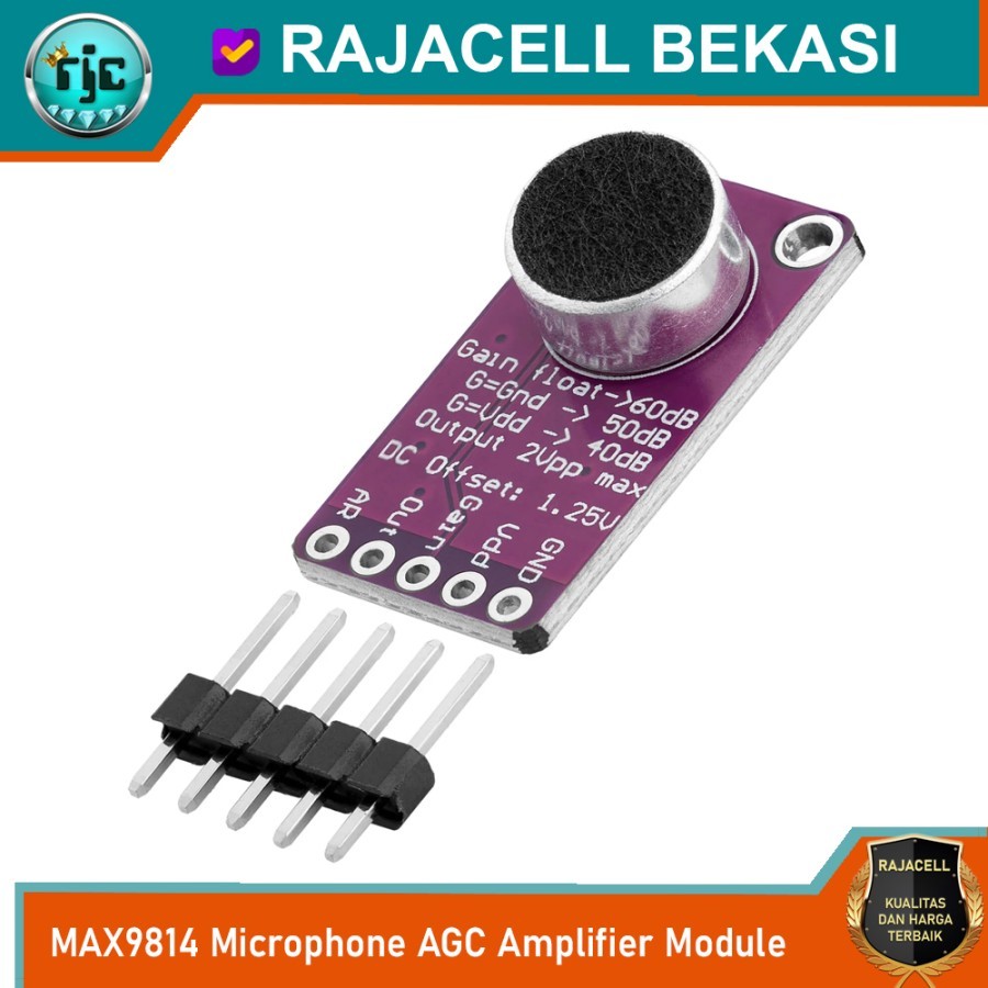 Jual MAX9814 High Performance Microphone AGC Amplifier Module Pre Amp ...