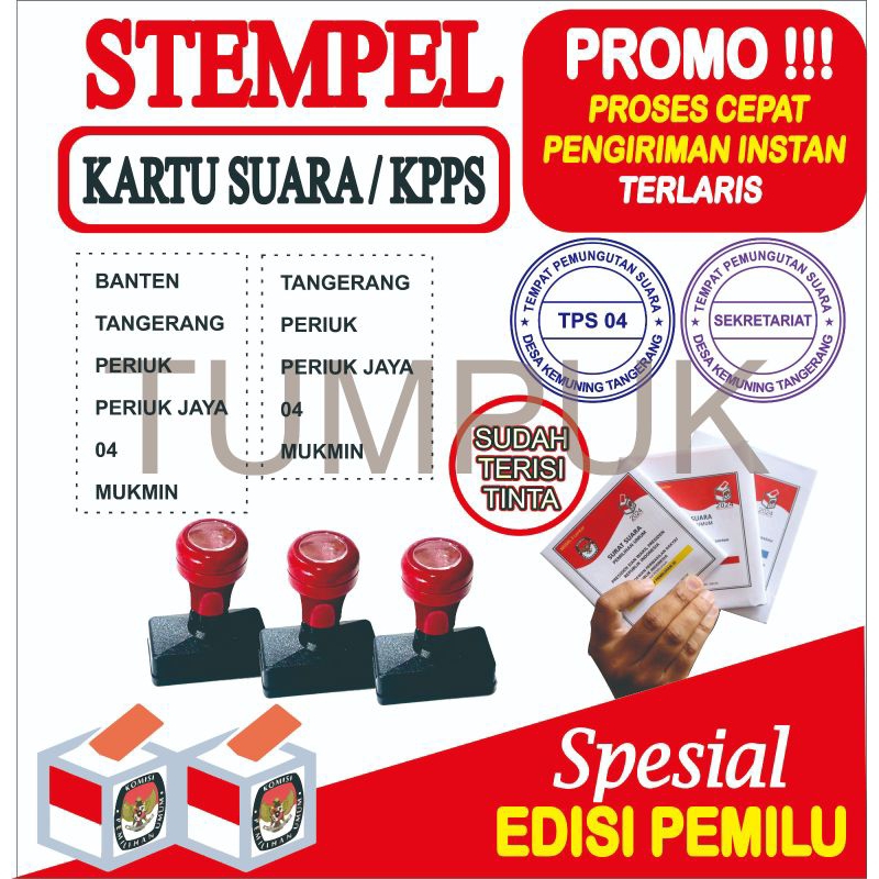 Jual (Promo terMurah) Stempel KPPS Stempel Pemilu 2024 Stempel Tanda ...