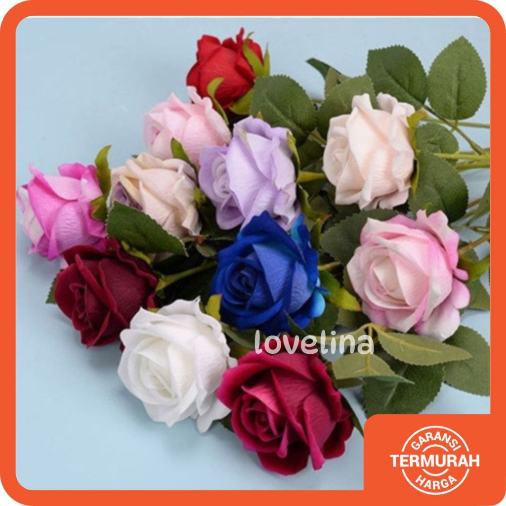 Jual Rose Artificial 1 Tangkai Bunga Mawar Artificial Bunga Mawar ...