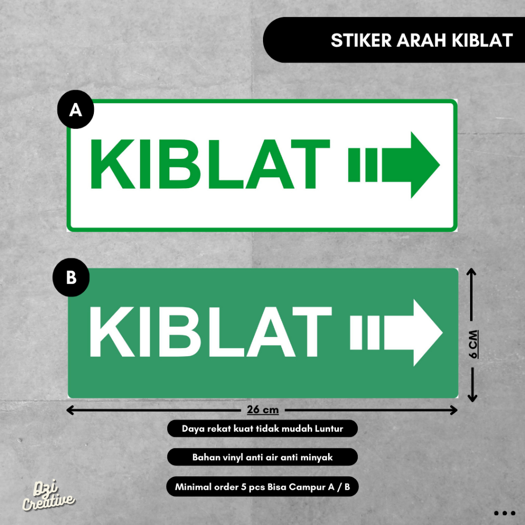 Jual Stiker arah kiblat / sticker kiblat / stiker kiblat / sticker arah ...