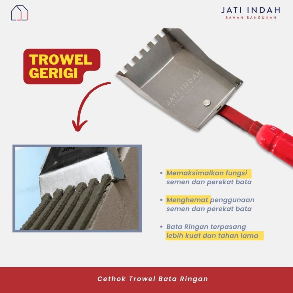 Jual CETOK HEBEL BATA RINGAN 10 cm / TROWEL / CETHOK GERIGI / SENDOK ...