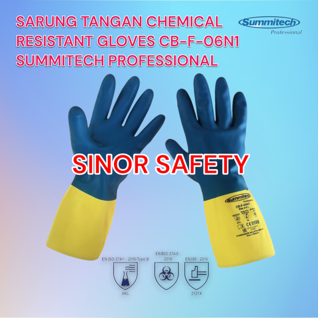 Jual SARUNG TANGAN CHEMICAL RESISTANT GLOVES CB-F-06N1 SUMMITECH ...