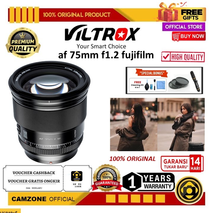 Jual Viltrox 75mm F1 2 Fuji X Auto Focus Lens Af 75mm F1 2 Viltrox