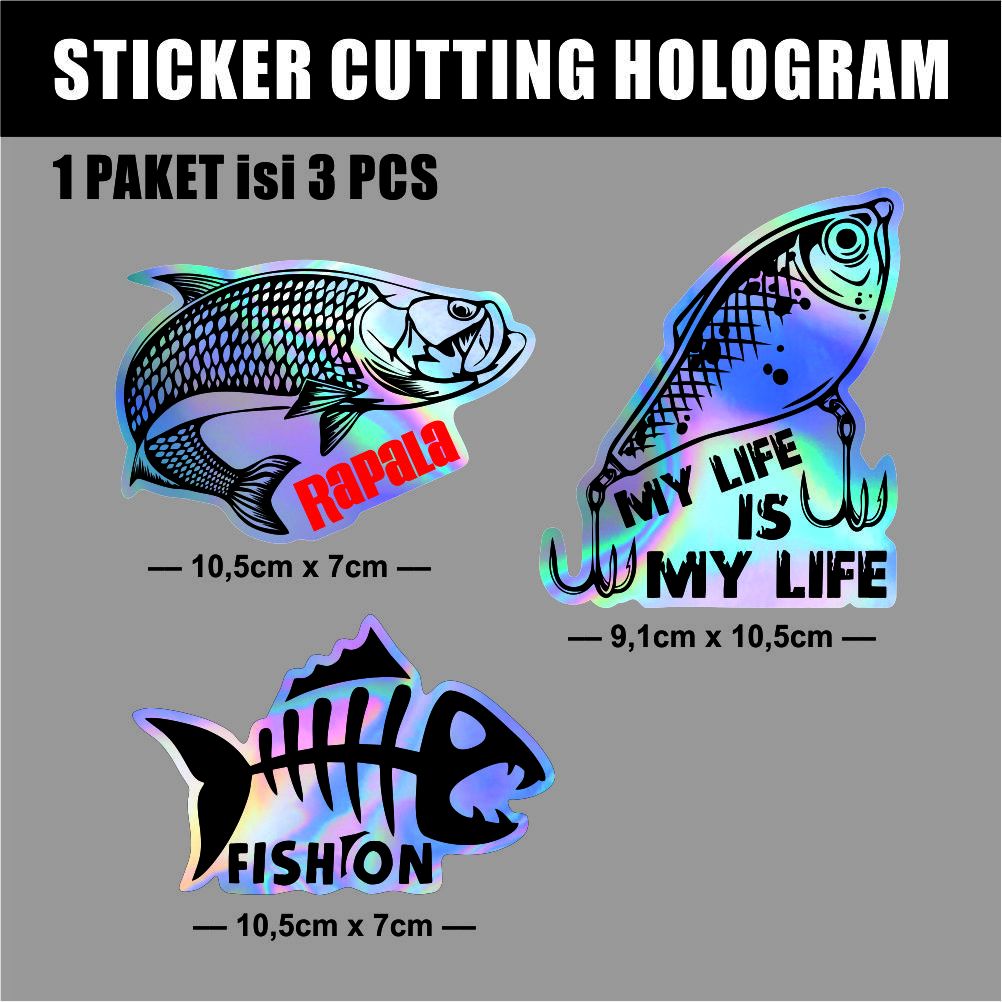 Jual Sticker Hologram Mancing Mania Hologram Cutting Brand Pancing Brand  Mancing I