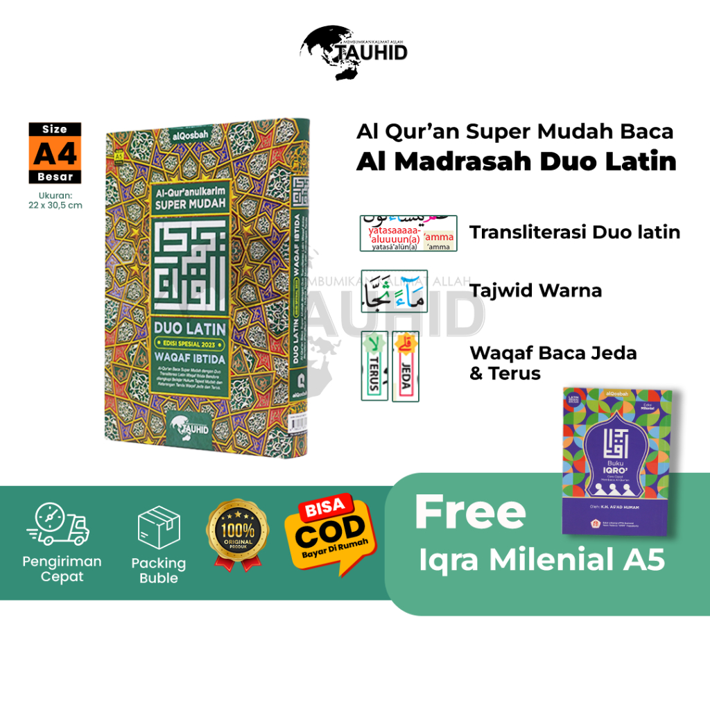 Jual Mushaf Al Madrasah Duo Latin A4 Alquran Terjemah Spesial 2023 Alquran A4 Al Quran 2389