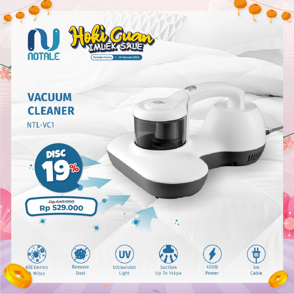 Jual Notale Uv Anti Dust Mite Vacuum Cleaner With Hepa Filter Penyedot Debu Tungau Shopee