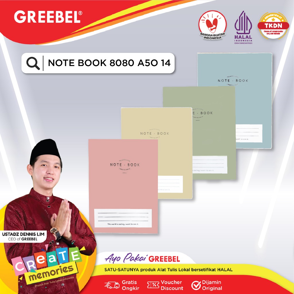 Jual GREEBEL NOTE BOOK 8080 A5O 14 /Agenda Planner Lucu Unik/Buku ...