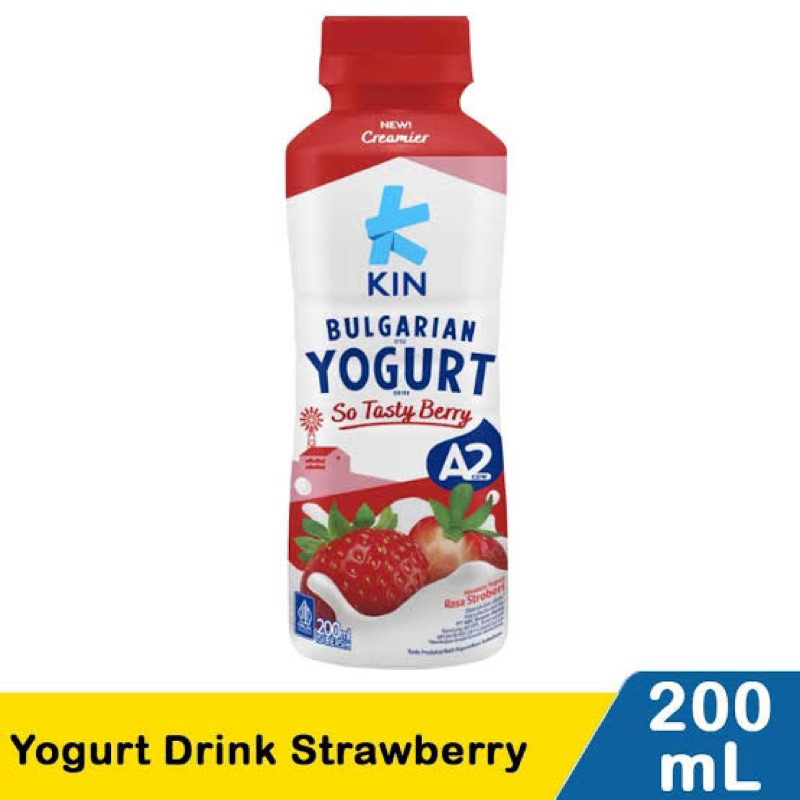Jual KIN Bulgarian Yogurt Strawberry 200 ml | Shopee Indonesia