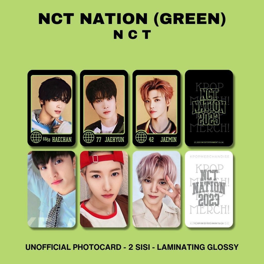 Jual photocard nct nation trading card green premium chenle haechan ...