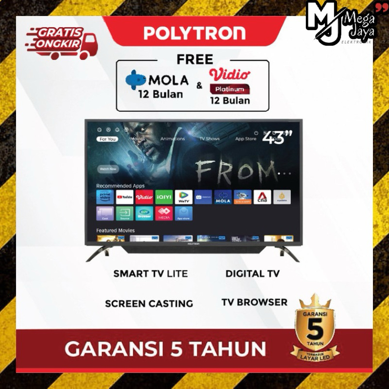 Jual SMART TV POLYTRON PLD 43CV1569 UKURAN 43 INCH / POLYTRON 43CV1569 ...