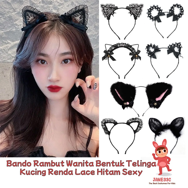 Jual Bando/Bandu/Bondu Rambut Wanita Bentuk Telinga Kucing Renda Lace ...