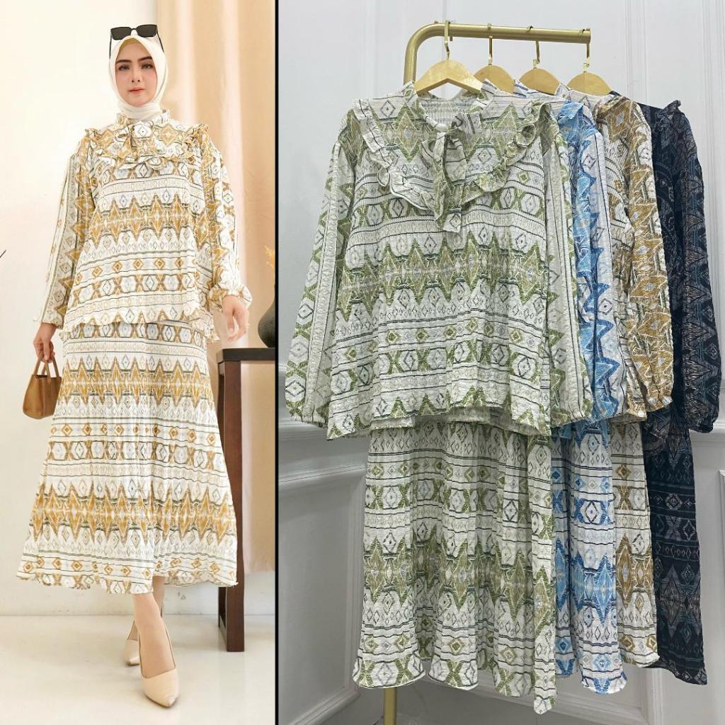 Jual STELAN ONE SET ROK CERUTY PITA 004-01 | Shopee Indonesia