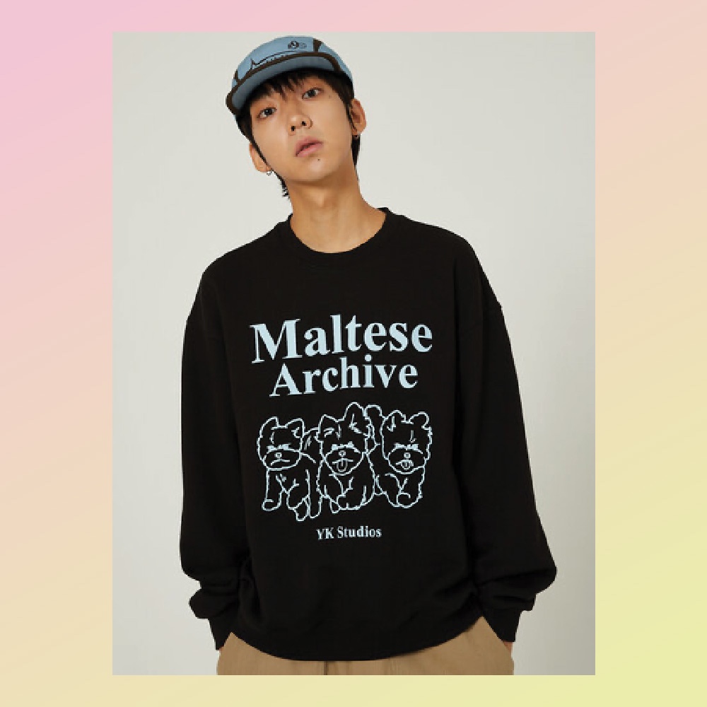 ★ Wai Kei★ Maltese Archive Kara Man to Man Pink YKBE01TS0 Maltese archive line graphic half sleeve tshirts - WaiKei