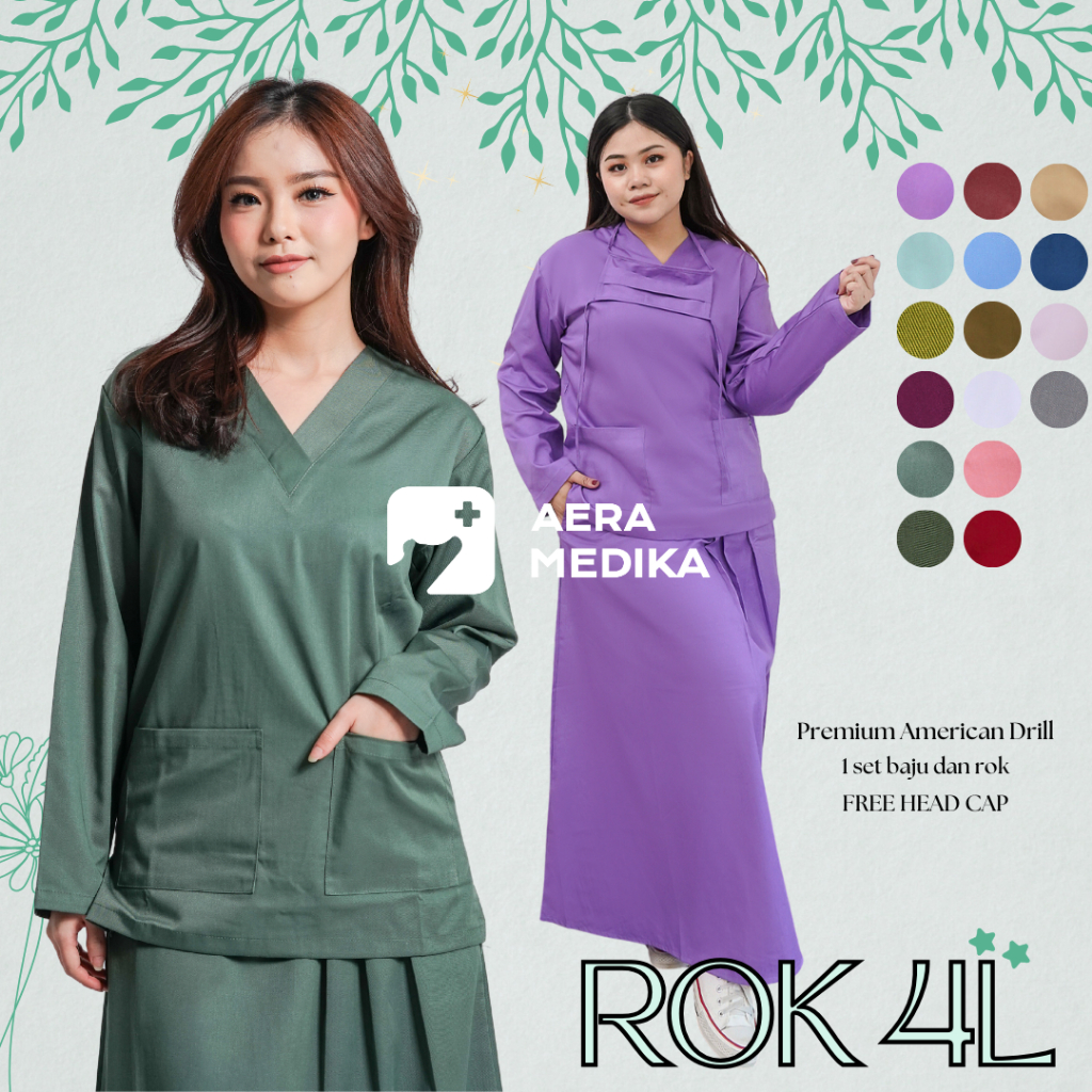 Jual 4l Set Rok Baju Jaga Perawat Dokter Seragam Medis Ok