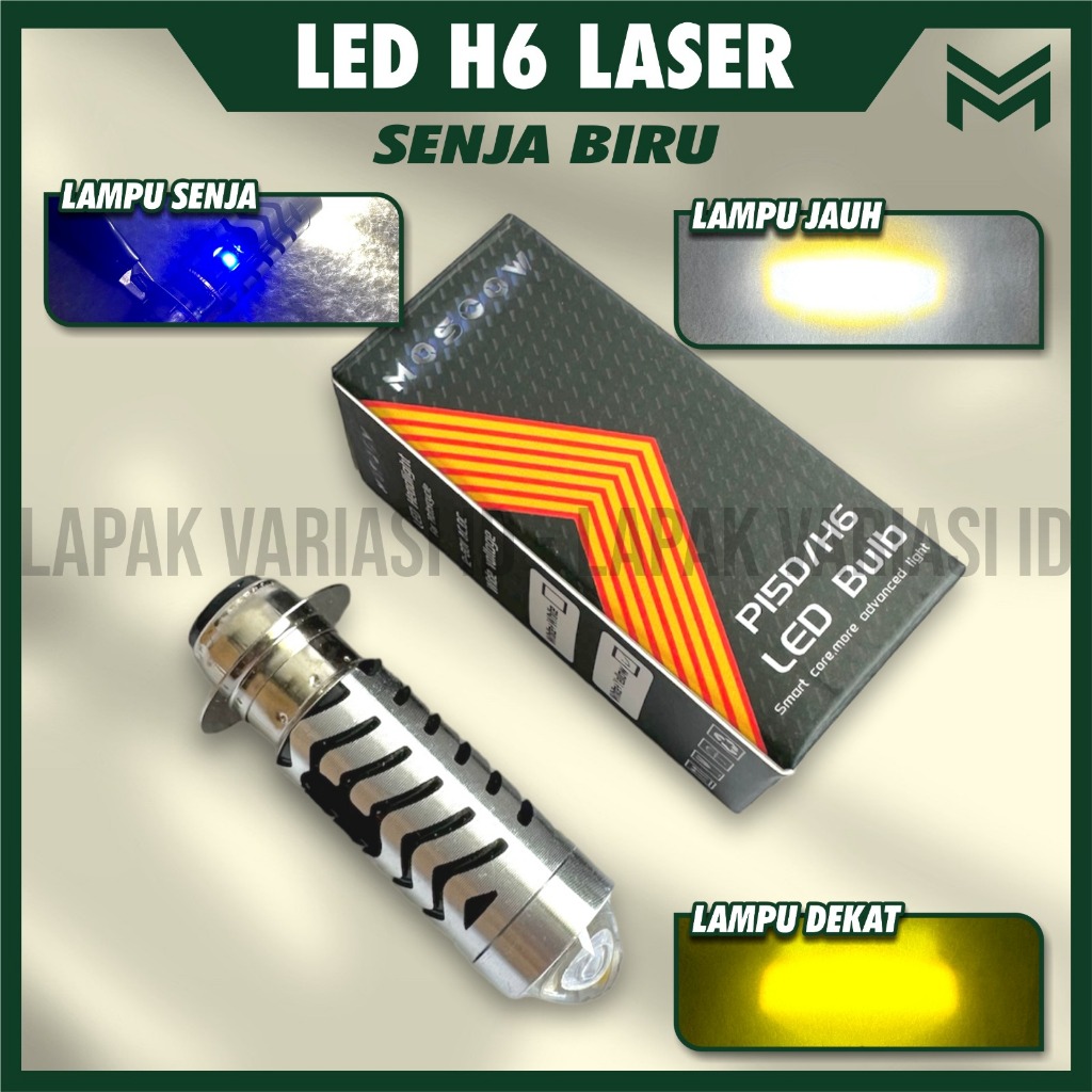 Jual Lampu utama Led H6 laser jauh dekat putih kuning UNIVERSAL SEMUA ...