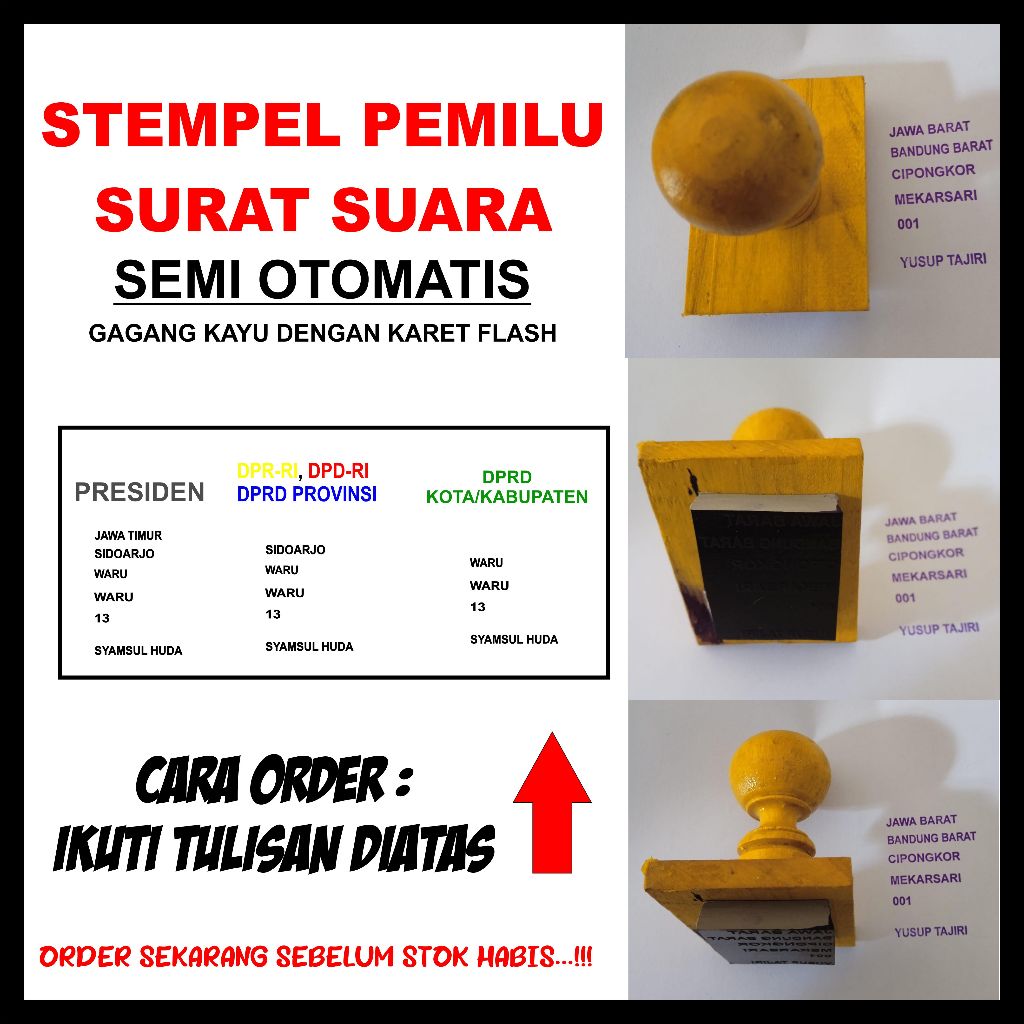 Jual Stempel Pemilu Stempel Surat Suara Manual Gagang Kayu Semi Otomatis Shopee Indonesia