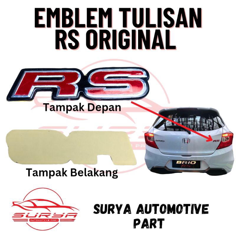 Jual Emblem Tulisan RS Original | Shopee Indonesia