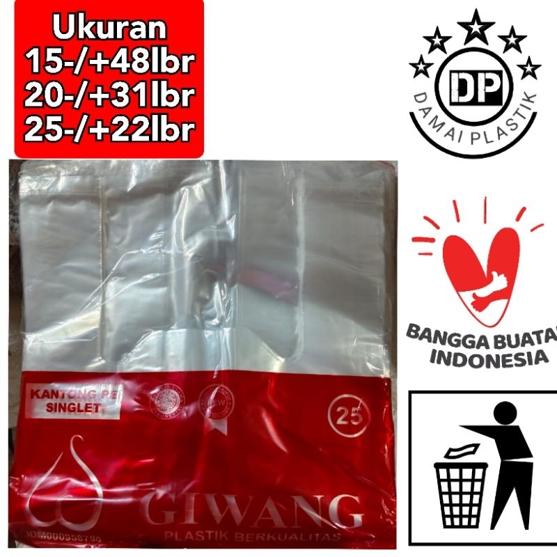 Jual Kantong Plastik Kresek Pe Pex Bening Giwang Kwalitas Bawang Ukuran