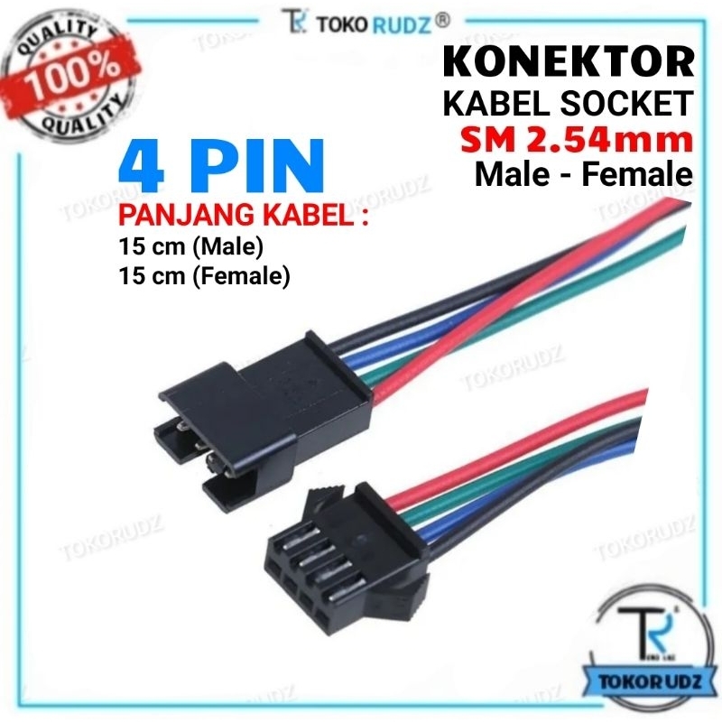 Jual Konektor Kabel Soket Pin Led Sm Dc Socket Sambungan Kabel P Male Female Sepasang