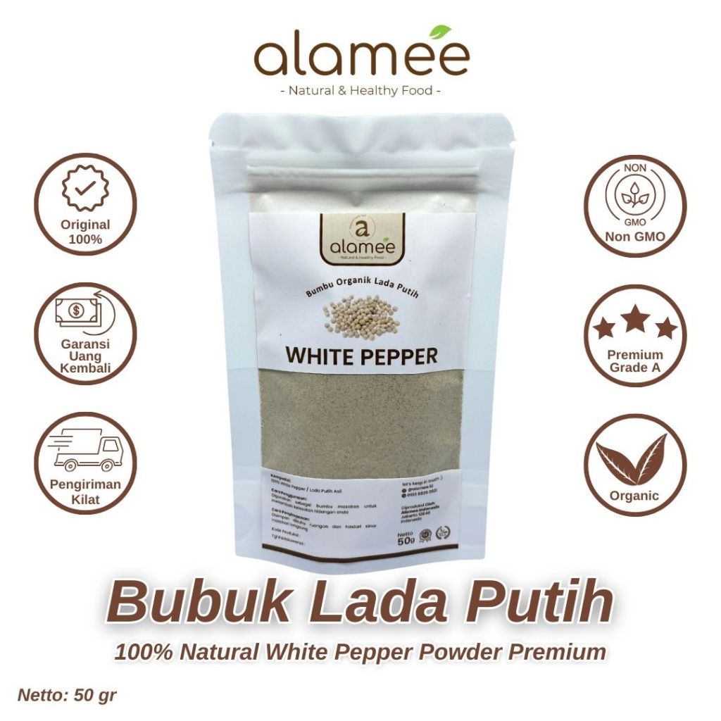 Jual White Pepper Powder Lada Putih Bubuk Merica Whitepepper Rempah Rimpang Murni Asli Tanpa 0901