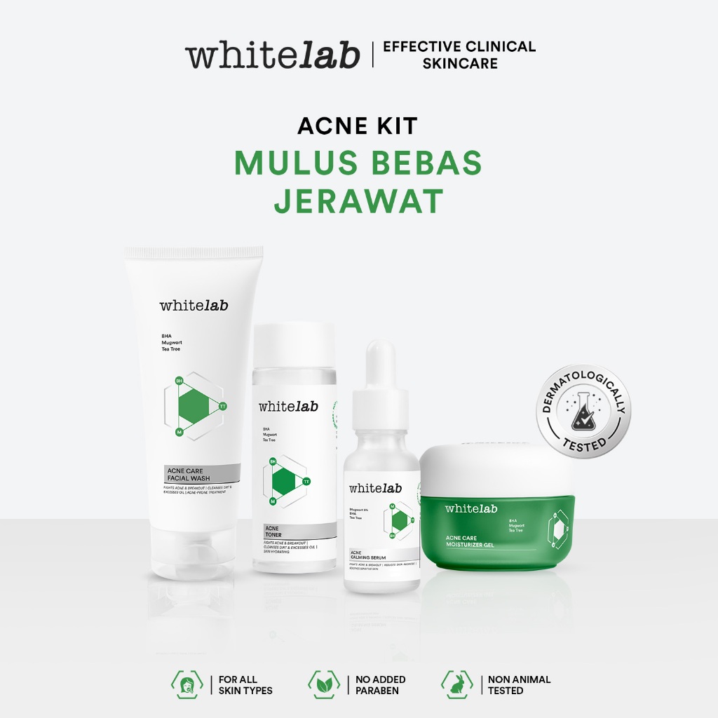Jual Whitelab 4pcs Paket Acne Facial Wash, Toner, Serum, Moisturizer