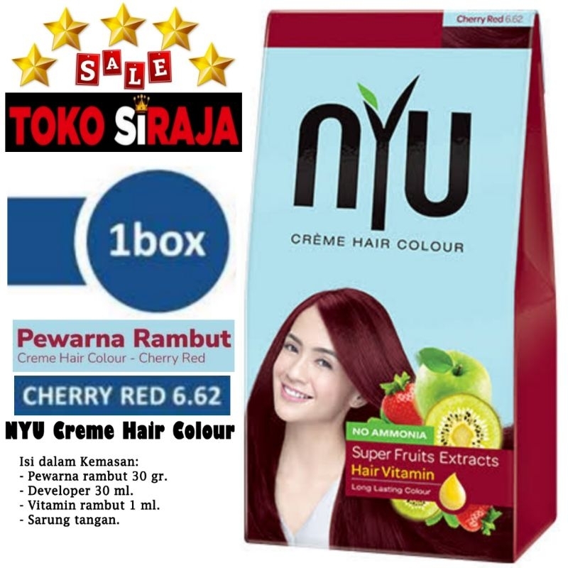 Jual NYU CREME HAIR COLOUR CHERRY RED / CAT RAMBUT NYU / PEWARNA RAMBUT ...
