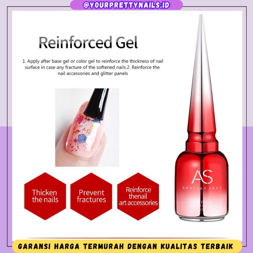 Jual AS RED BOTTLE COAT BASE COAT TOP COAT MATTE COAT SOAK OFF 15 ML