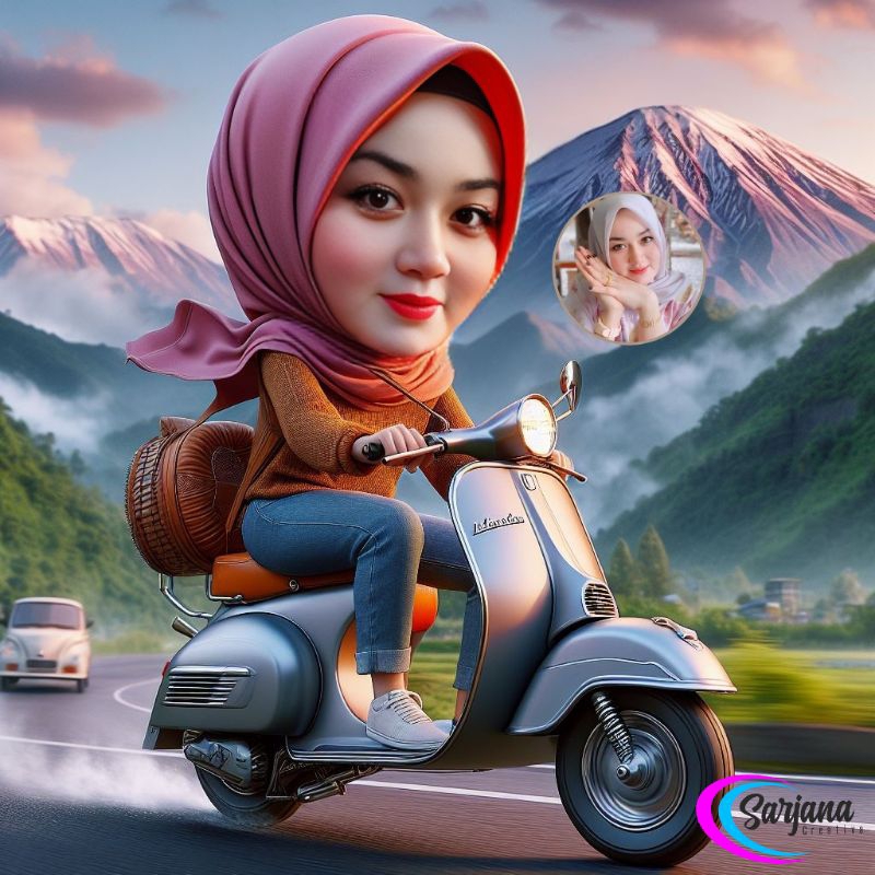 Jual Edit Foto Karikatur Vespa (single) | Shopee Indonesia