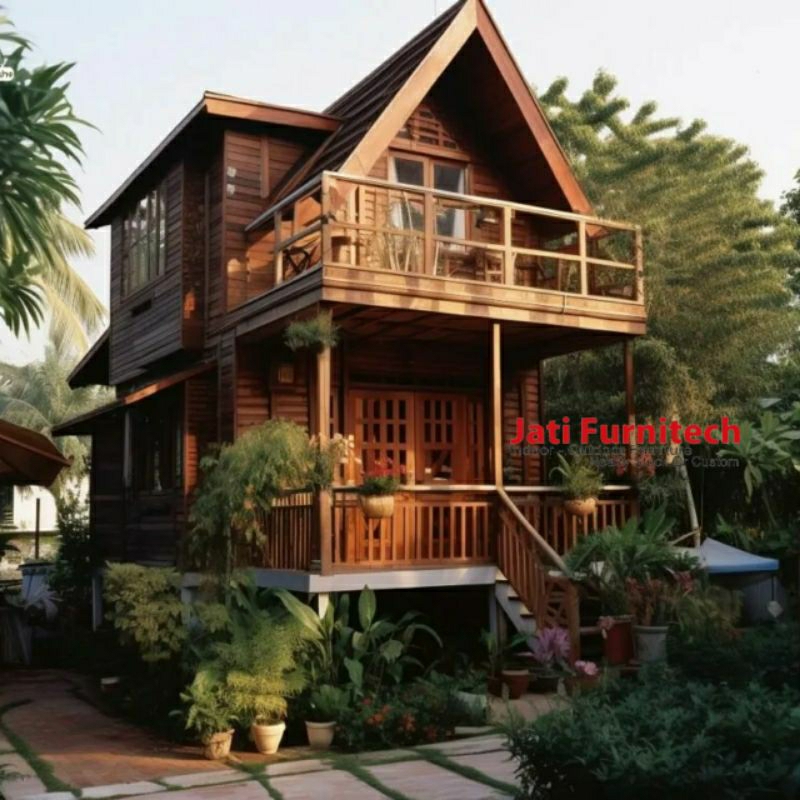 Jual rumah panggung 2 lantai - rumah kayu 2 lantai | Shopee Indonesia