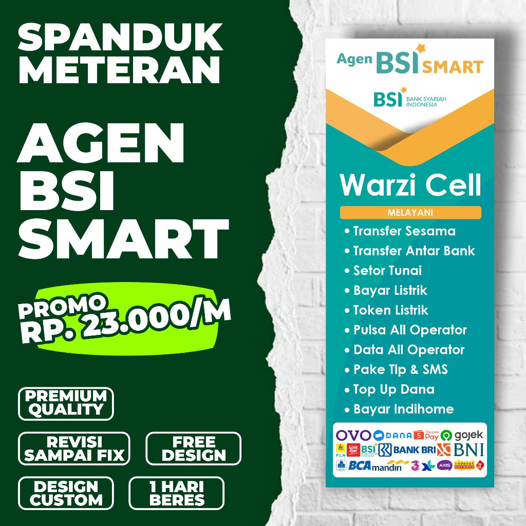 Jual Spanduk agen BSI smart / banner agen BSI smart / Xbanner Standing ...