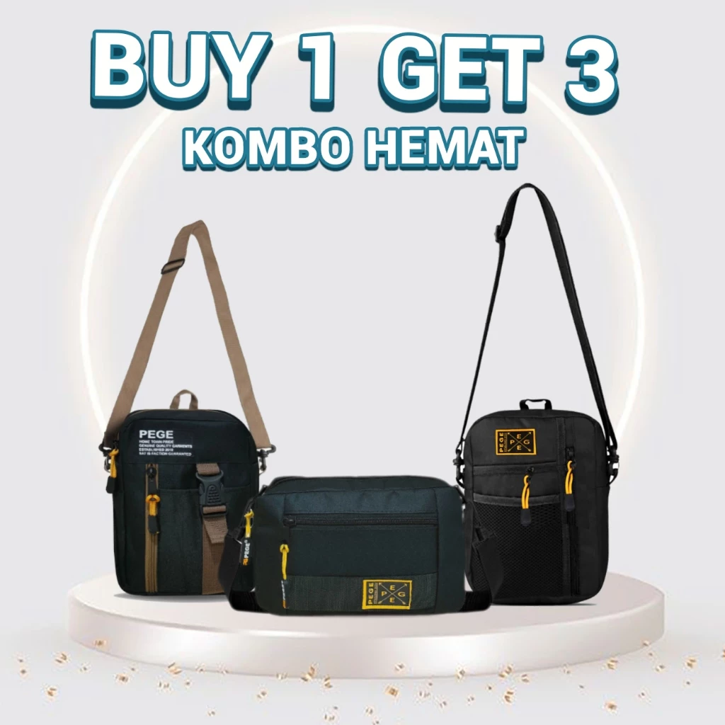 Tas Slempang Casual Pria PEGE KOMBO HEMAT Selempang