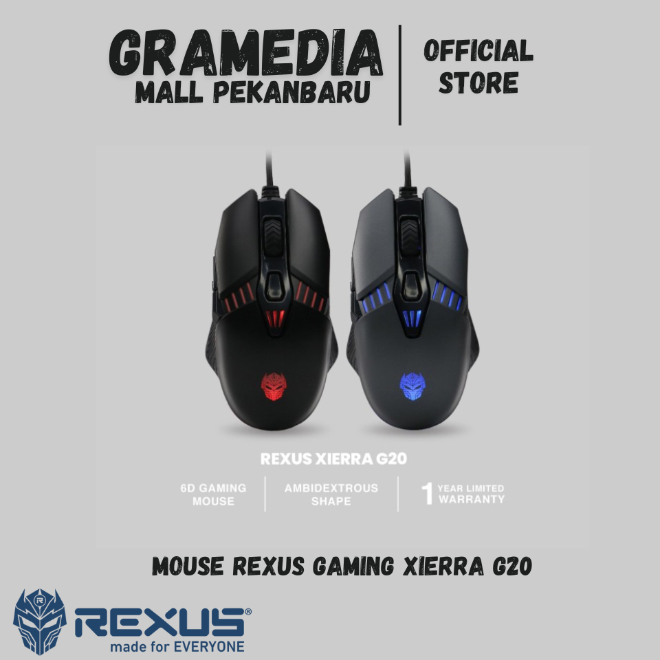 Jual Mouse Rexus Gaming Xierra G20 (Original) Gramedia Mal Pekanbaru