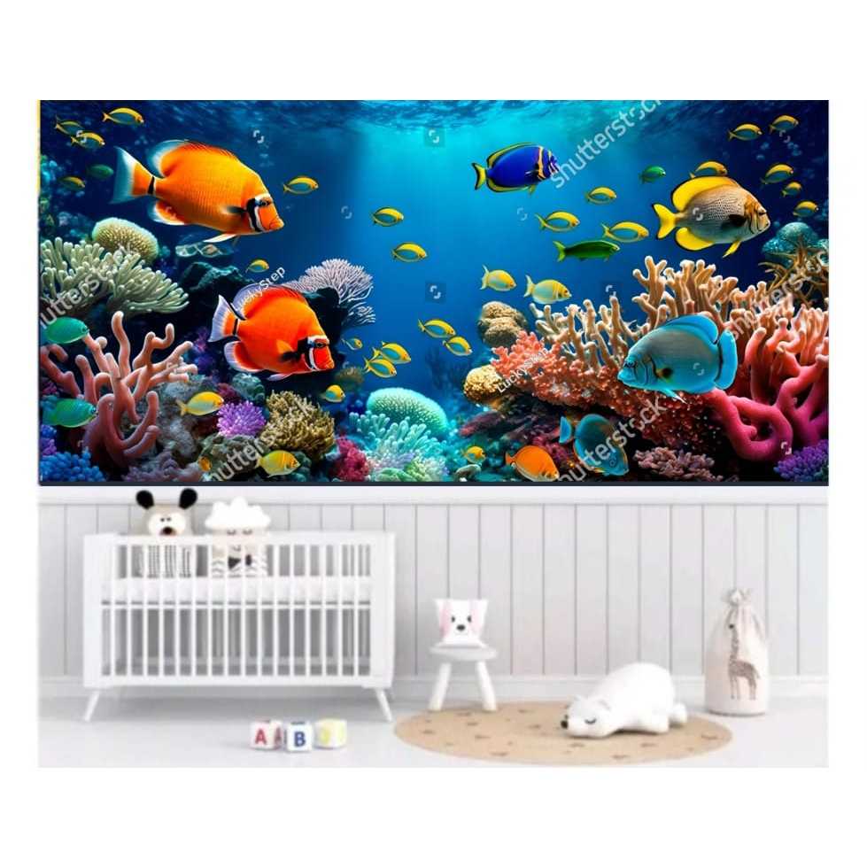 Jual TERLENGKAP Wallpaper 3d Pemandangan ikan Hias, Wallpaper